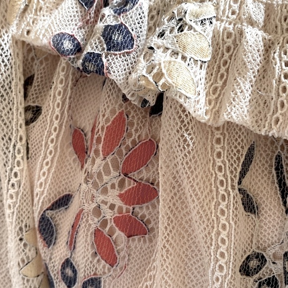 V CRISTINA Vintage Lace Maxi Skirt Lined High Waist Floral Low Rise Medium … - Picture 2 of 9